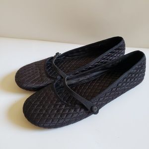 Black Quilted Mary Jane Flats